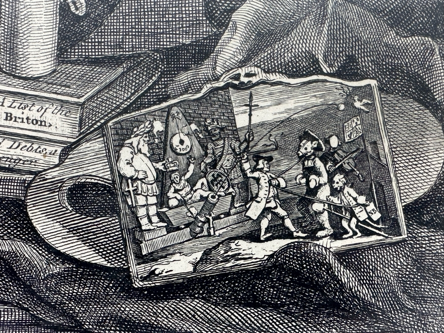 William Hogarth (1697-1764, British) Antique 2nd Printing 1850 Etching And Engraving 'The Bruiser (Caricature Of Charles Churchill)' 12 X 16 Framed 24 X 28 [Photo 9]