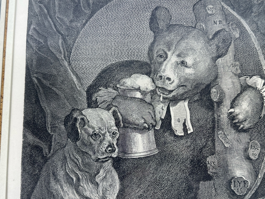 William Hogarth (1697-1764, British) Antique 2nd Printing 1850 Etching And Engraving 'The Bruiser (Caricature Of Charles Churchill)' 12 X 16 Framed 24 X 28 [Photo 5]