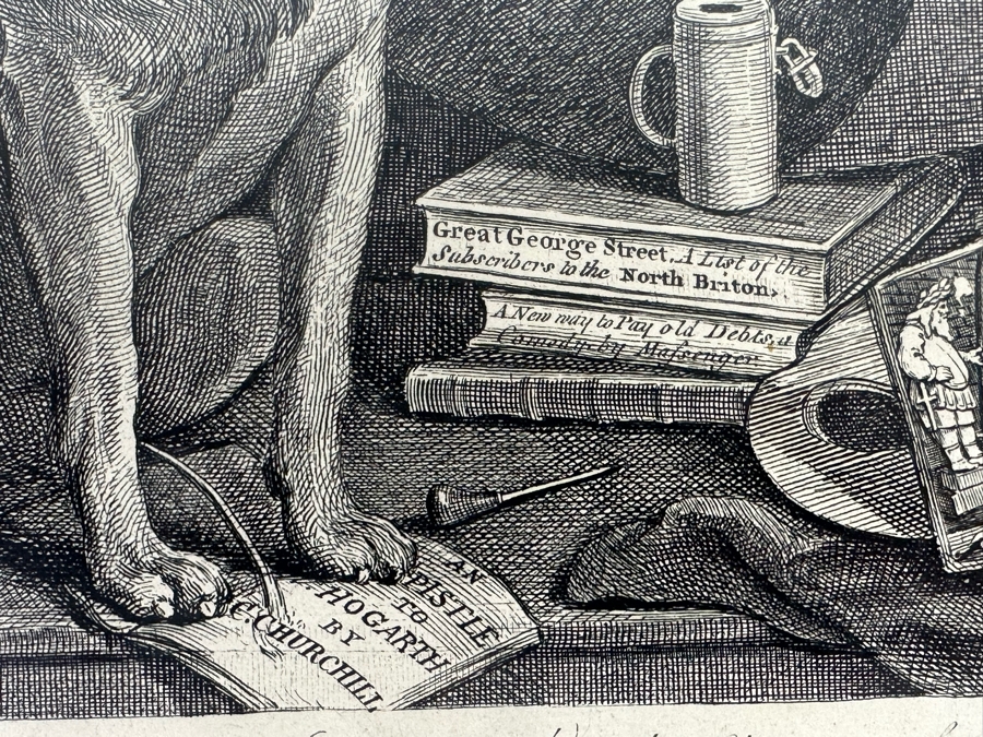 William Hogarth (1697-1764, British) Antique 2nd Printing 1850 Etching And Engraving 'The Bruiser (Caricature Of Charles Churchill)' 12 X 16 Framed 24 X 28 [Photo 7]