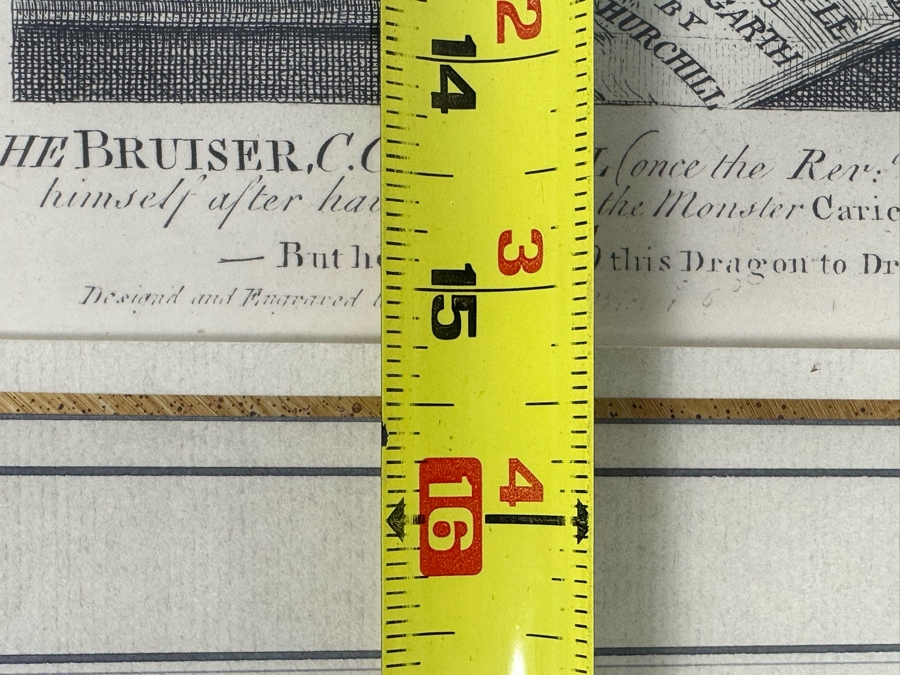 William Hogarth (1697-1764, British) Antique 2nd Printing 1850 Etching And Engraving 'The Bruiser (Caricature Of Charles Churchill)' 12 X 16 Framed 24 X 28 [Photo 18]