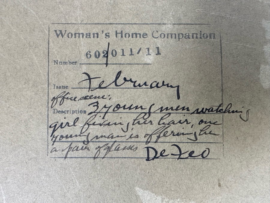 Original Watercolor Illustration For Woman's Home Companion February Issue Office Scene 24.5 X 18 Framed 33.5 X 28 [Photo 18]