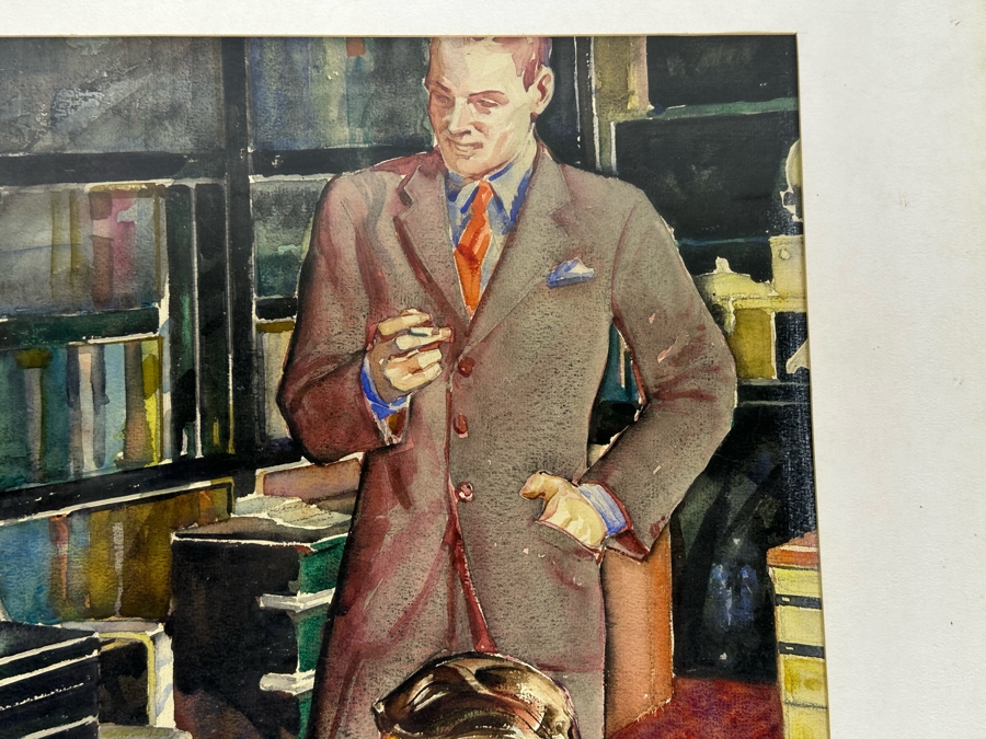 Original Watercolor Illustration For Woman's Home Companion February Issue Office Scene 24.5 X 18 Framed 33.5 X 28 [Photo 7]