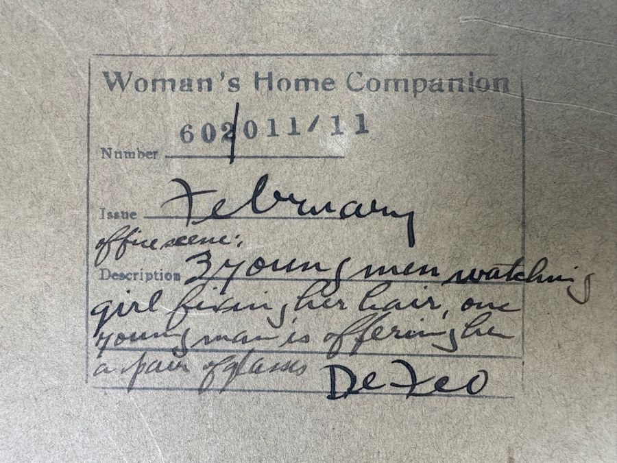 Original Watercolor Illustration For Woman's Home Companion February Issue Office Scene 24.5 X 18 Framed 33.5 X 28 [Photo 19]