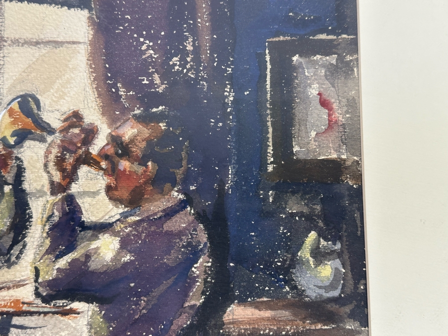 Original Jazz Band Mixed Media Drawing On Paper By Ray Fuchs 22 X 15 Framed 34 X 27 [Photo 9]