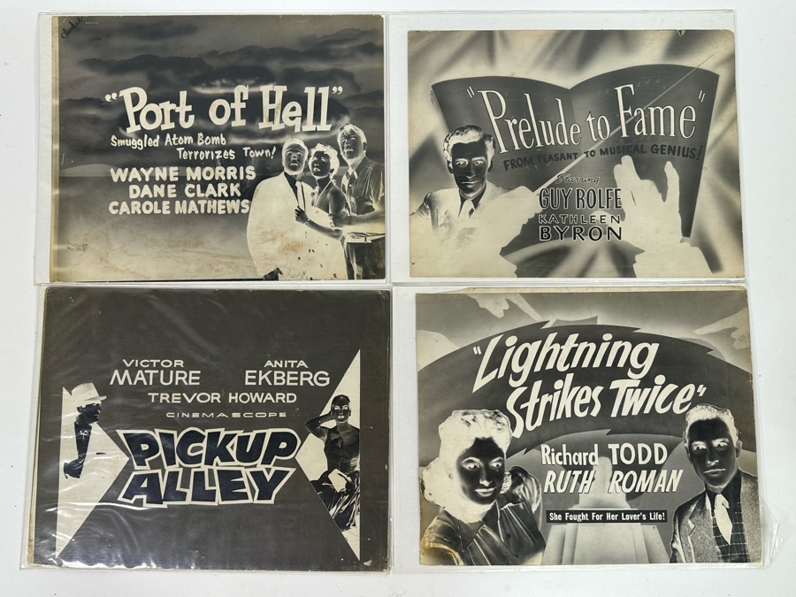 Collection Of Four Silver Nitrate Title Movie Lobby Card Negatives 14 X 11 [Photo 2]