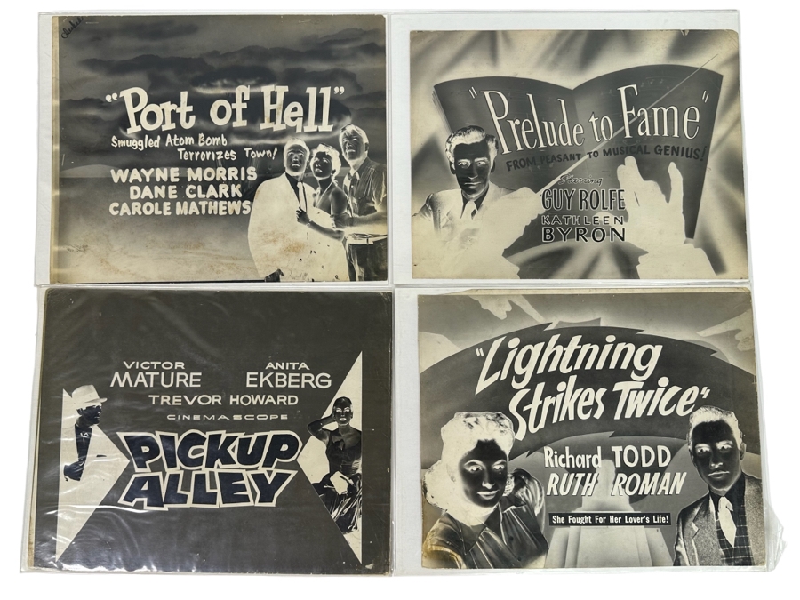 Collection Of Four Silver Nitrate Title Movie Lobby Card Negatives 14 X 11 [Photo 1]
