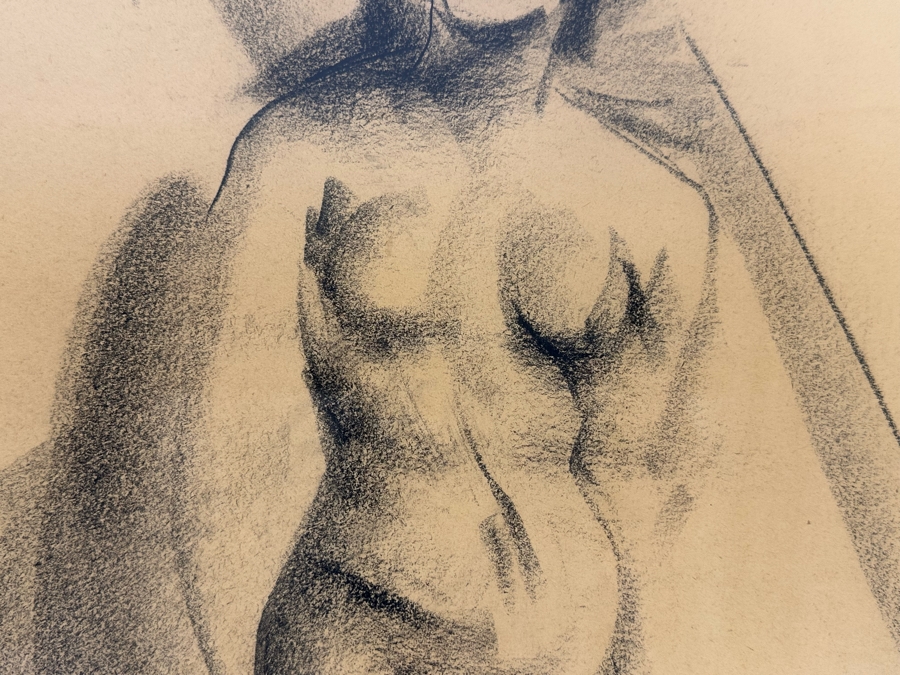 Abstract Nude Drawing On Paper 14 X 23 Framed 24.5 X 32.5 [Photo 4]