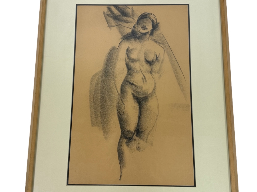Abstract Nude Drawing On Paper 14 X 23 Framed 24.5 X 32.5 [Photo 1]