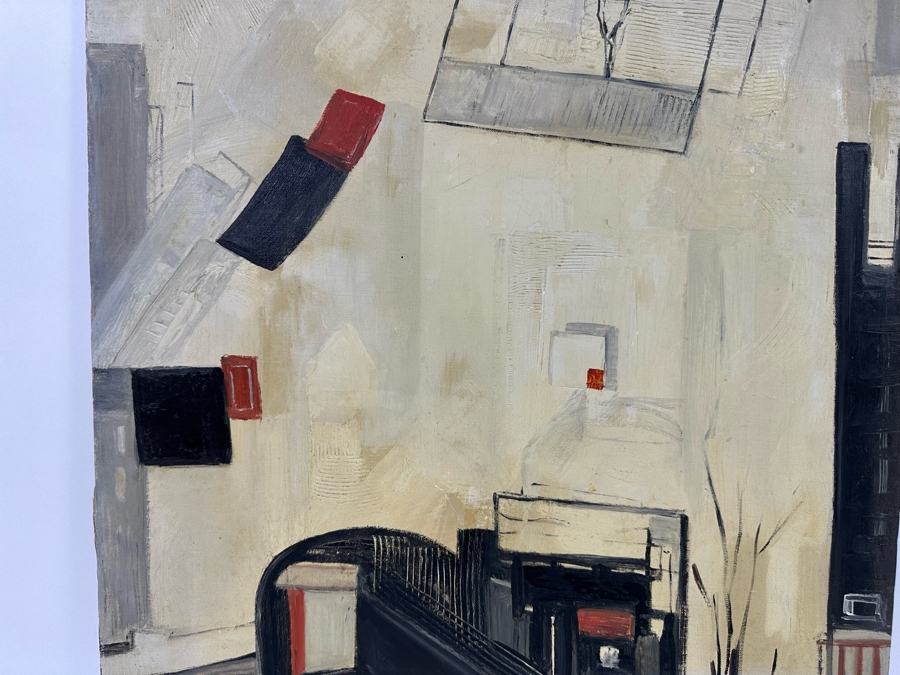 Mary Goldman Ascher (1900-1988, British/American) Original Abstract Painting On Canvas 22 X 26 [Photo 6]