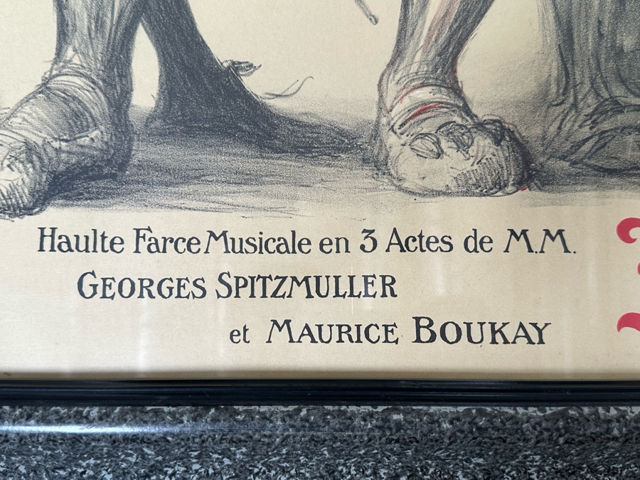 Vintage Original French Opera Poster For Panurge By Jules Massenet Artwork By Charles Leandre - J. Minot Paris 25 X 36 Framed 29 X 40 [Photo 11]