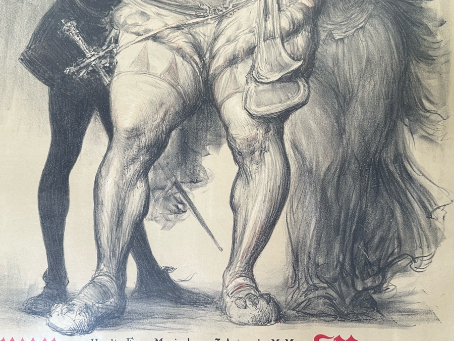 Vintage Original French Opera Poster For Panurge By Jules Massenet Artwork By Charles Leandre - J. Minot Paris 25 X 36 Framed 29 X 40 [Photo 8]