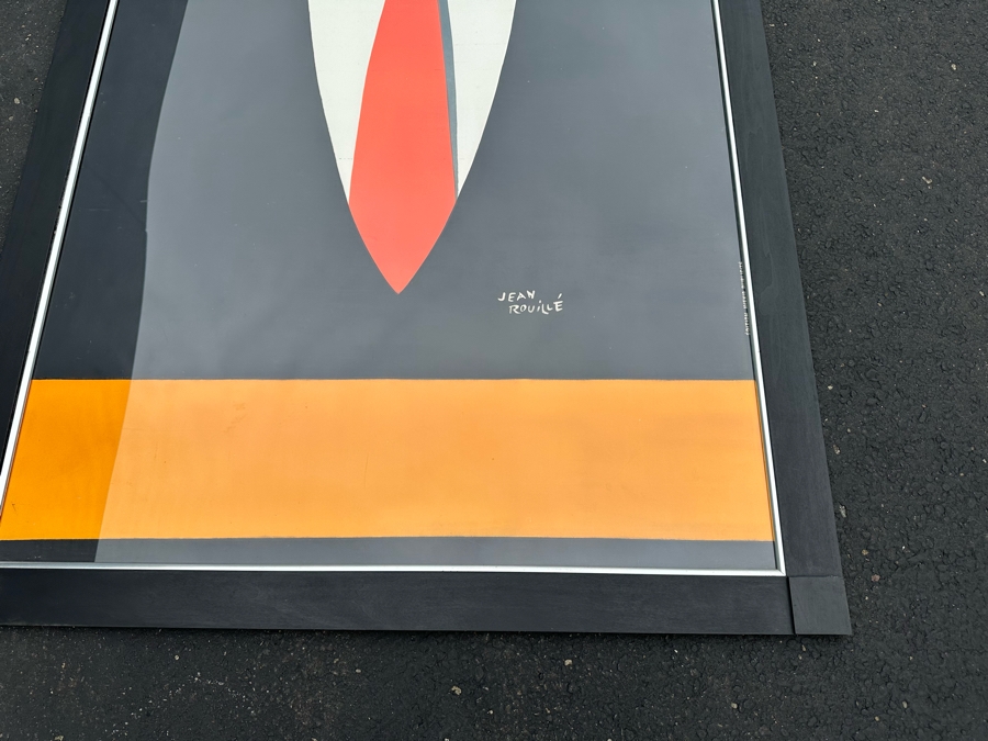 Large Original Vintage Jean Rouille The Tie French Poster 45 X 60 Framed 51 X 67 [Photo 2]