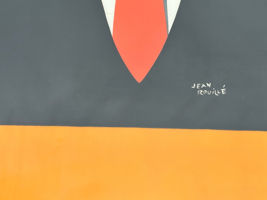 Large Original Vintage Jean Rouille The Tie French Poster 45 X 60 Framed 51 X 67 [Photo 7]