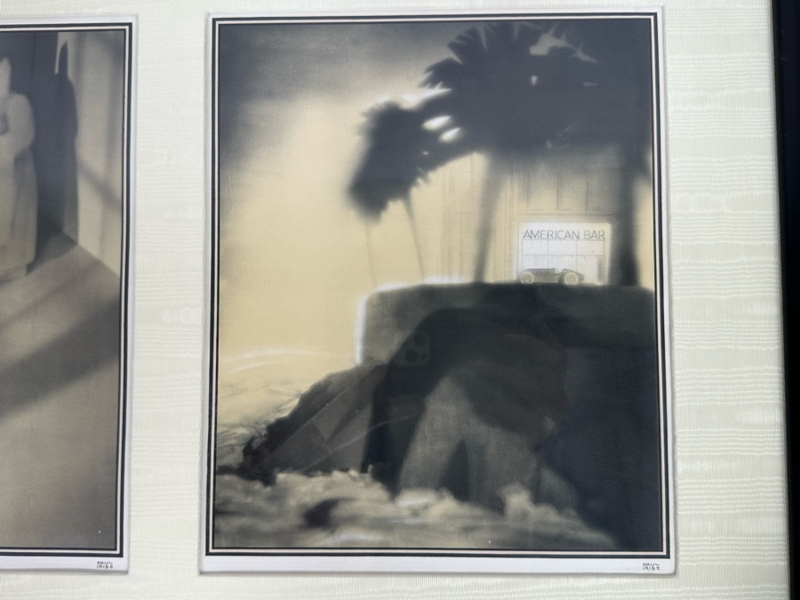 Paul Iribe (1883-1935, French) Set Of Three Triptychs From 1931 Titled 'Rose Et Noir' Pink And Black 9.5 X 12 Beautifully Framed 38 X 18 - See Details [Photo 14]