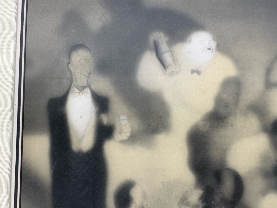 Paul Iribe (1883-1935, French) Set Of Three Triptychs From 1931 Titled 'Rose Et Noir' Pink And Black 9.5 X 12 Beautifully Framed 38 X 18 - See Details [Photo 7]