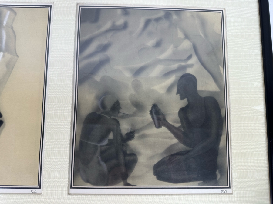 Paul Iribe (1883-1935, French) Set Of Three Triptychs From 1931 Titled 'Rose Et Noir' Pink And Black 9.5 X 12 Beautifully Framed 38 X 18 - See Details [Photo 22]