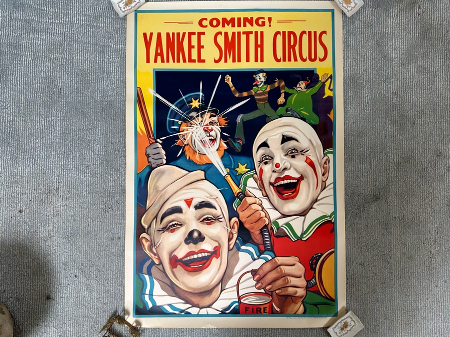 Vintage Coming! Yankee Smith Circus Poster Printed In USA By Donaldson Litho Co Newport, KY No. 5922 28 X 42 [Photo 3]