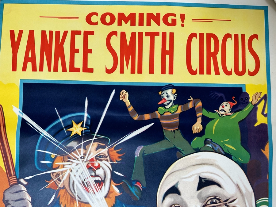 Vintage Coming! Yankee Smith Circus Poster Printed In USA By Donaldson Litho Co Newport, KY No. 5922 28 X 42 [Photo 10]