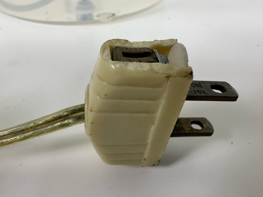 Vintage Heavy Lucite Stacking Disk Table Lamp In Manner Of / Possible Karl Springer Design With Modern Restoration Hardware Shade 11W X 23H [Photo 16]