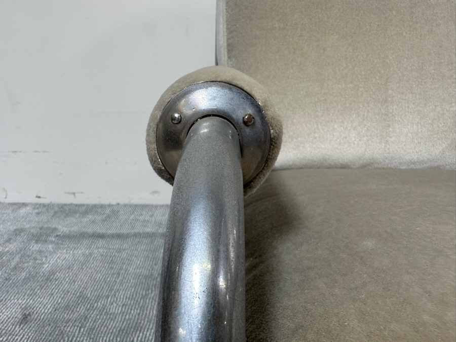 Vintage Art Deco Armchair 25W X 38D X 33H With Matching Ottoman 20W X 16D X 15H In Style Of Donald Deskey / Kem Weber For Lloyd [Photo 10]