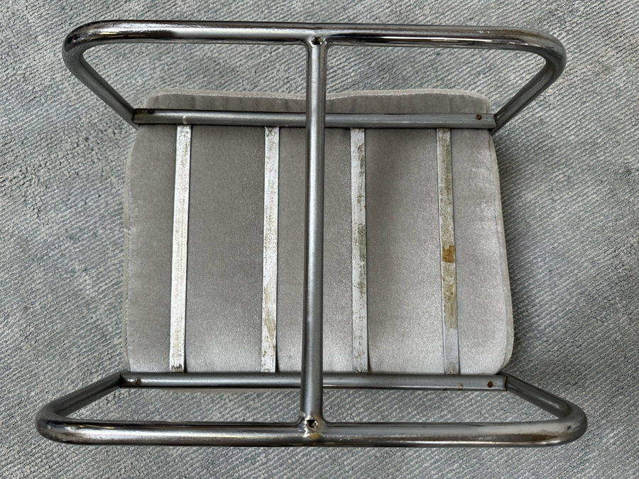 Vintage Art Deco Armchair 25W X 38D X 33H With Matching Ottoman 20W X 16D X 15H In Style Of Donald Deskey / Kem Weber For Lloyd [Photo 17]