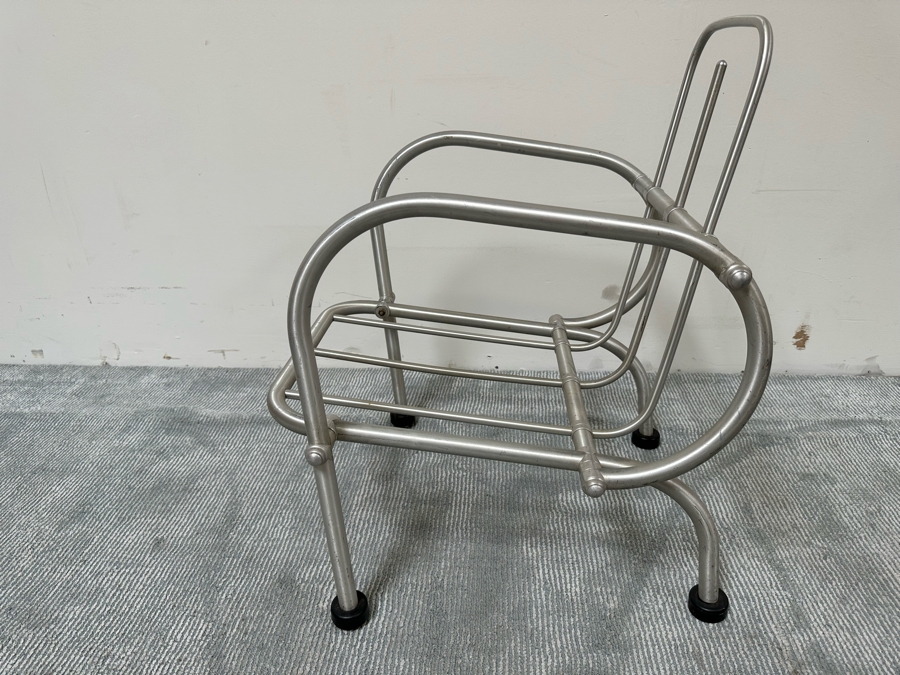 Vintage Art Deco Warren McArthur Aluminum Armchairs With Hockey Puck Feet For Arizona Biltmore Hotel [Photo 8]