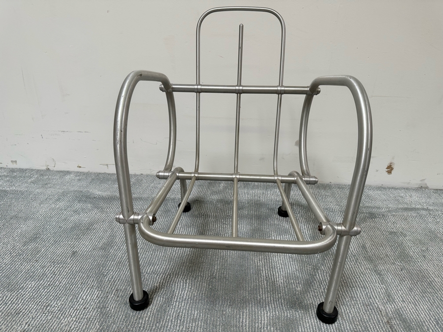 Vintage Art Deco Warren McArthur Aluminum Armchairs With Hockey Puck Feet For Arizona Biltmore Hotel [Photo 9]