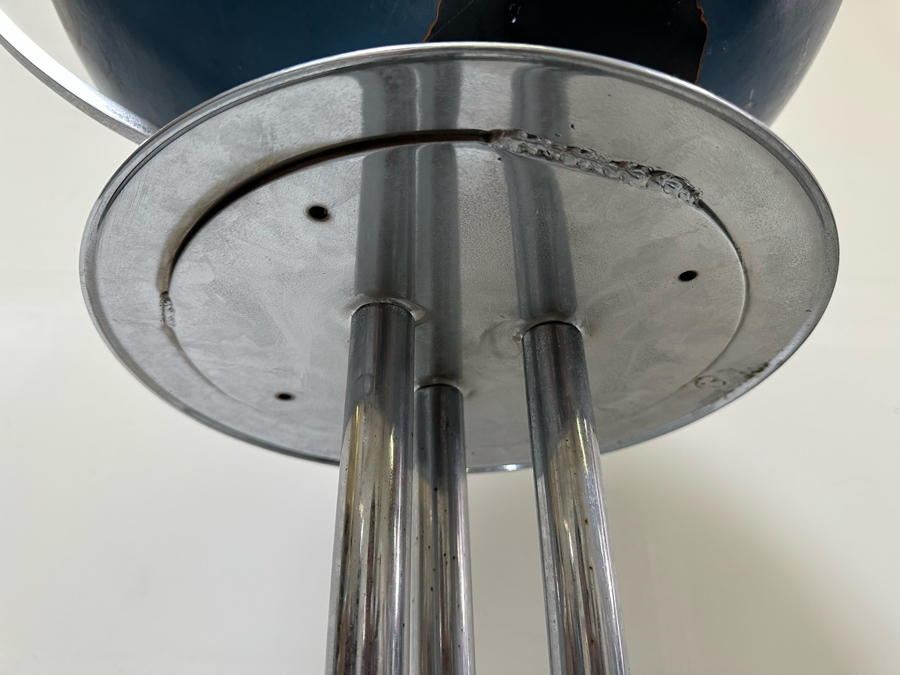 Rare Vintage Art Deco WWII Air Force Metal Chalk Globe For Plotting Missions With Period Chrome Stand 20W X 55H [Photo 8]