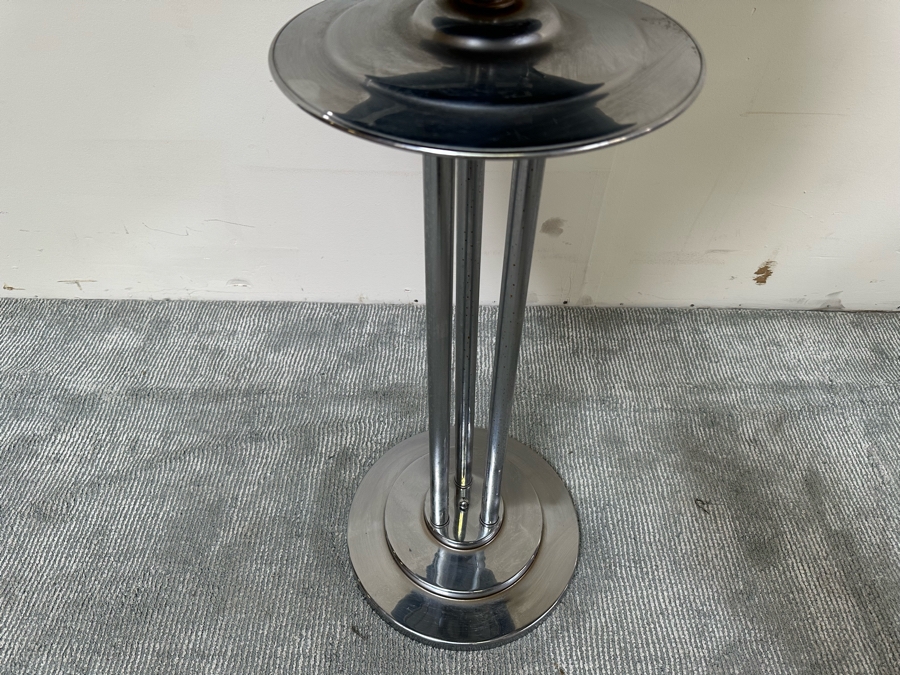 Rare Vintage Art Deco WWII Air Force Metal Chalk Globe For Plotting Missions With Period Chrome Stand 20W X 55H [Photo 7]