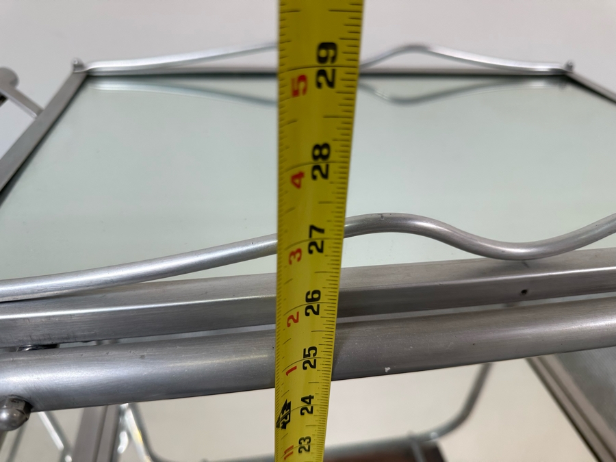 Vintage Art Deco Jacques Adnet Cart Bar Trolley Tea Table With Removable Top Serving Tray 29W X 16D X 27H [Photo 13]