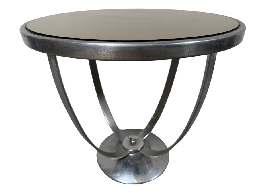 Vintage Art Deco Machine Age Wolfgang Hoffmann For Howell Cocktail Side Table With Mirrored Top 20W X 19H [Photo 1]