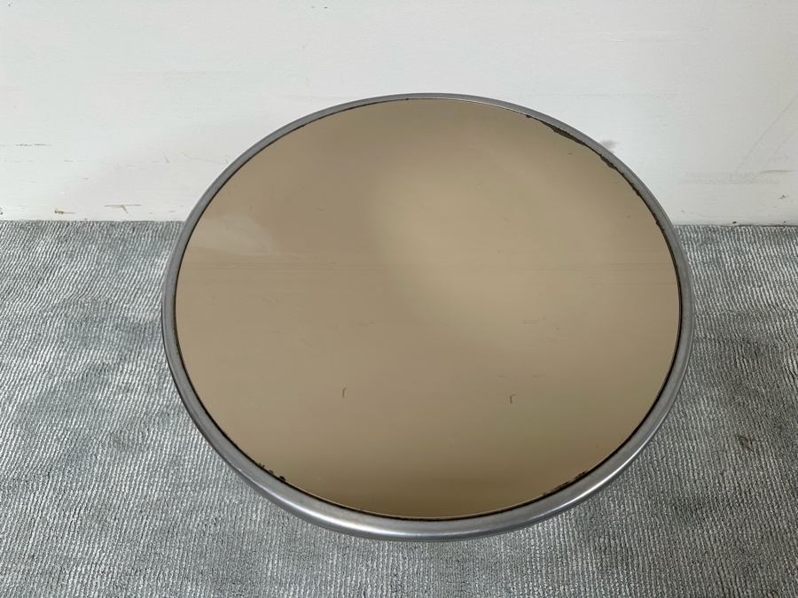 Vintage Art Deco Machine Age Wolfgang Hoffmann For Howell Cocktail Side Table With Mirrored Top 20W X 19H [Photo 5]