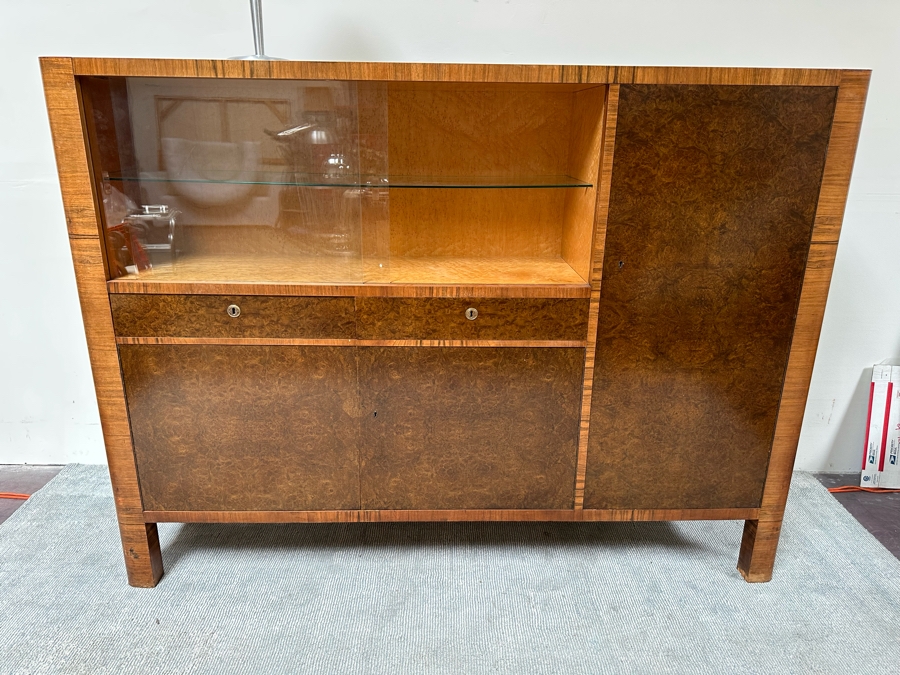Vintage Art Deco Sideboard Cabinet With Silverware Drawer 79W X 17D X 58H [Photo 18]