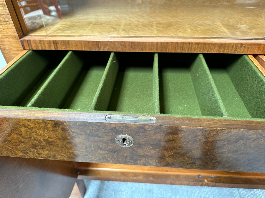 Vintage Art Deco Sideboard Cabinet With Silverware Drawer 79W X 17D X 58H [Photo 10]