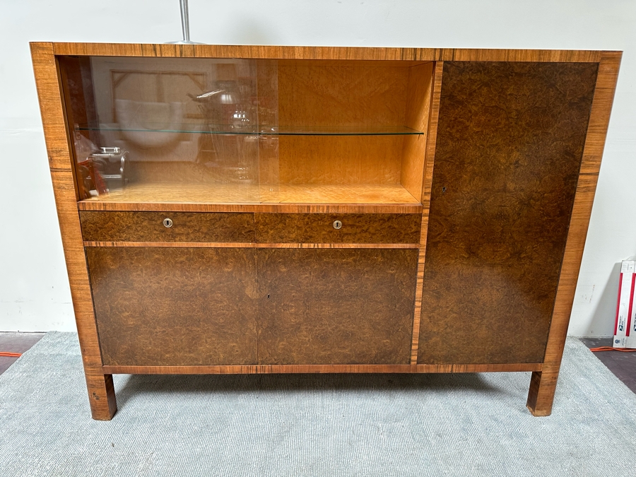 Vintage Art Deco Sideboard Cabinet With Silverware Drawer 79W X 17D X 58H [Photo 19]