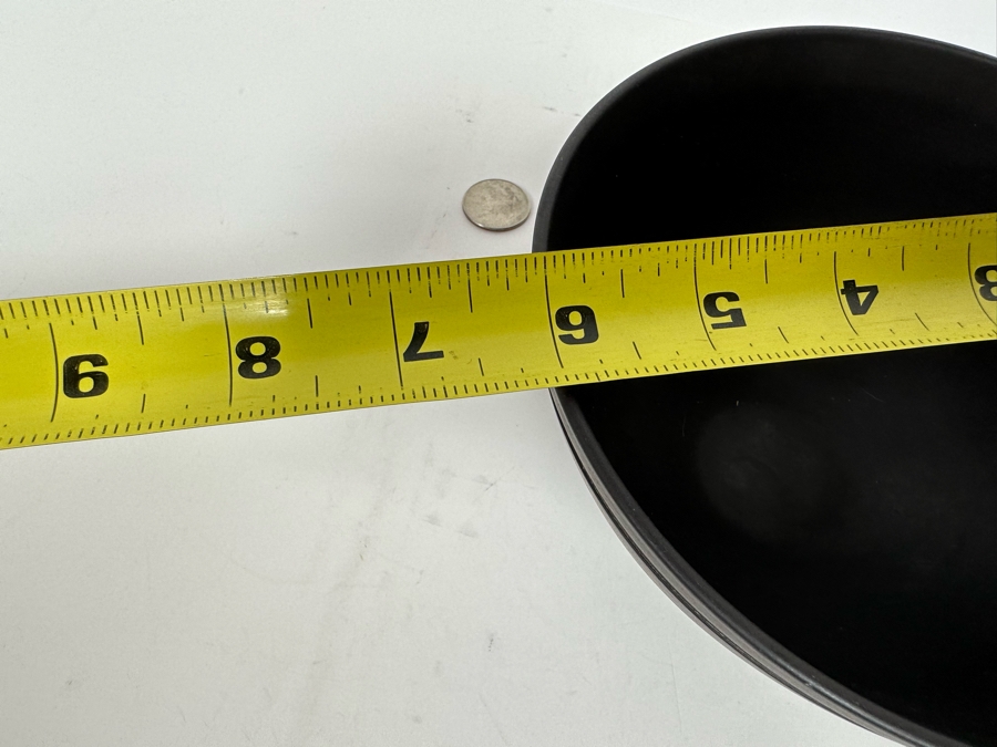 Vintage Art Deco Keith Murray Black Basalt Footed Bowl 6W X 3.75H [Photo 8]