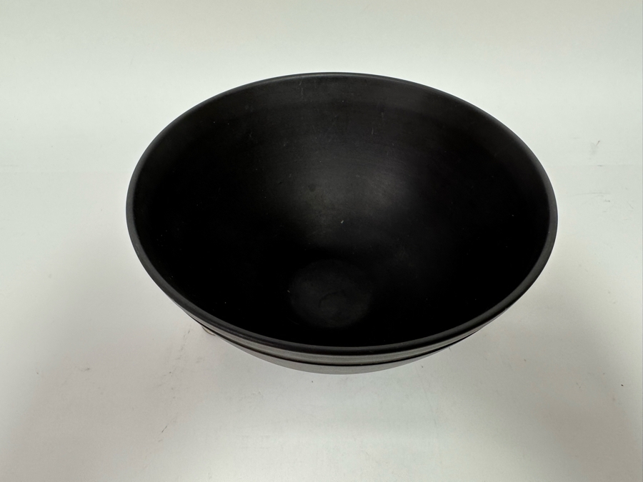 Vintage Art Deco Keith Murray Black Basalt Footed Bowl 6W X 3.75H [Photo 5]