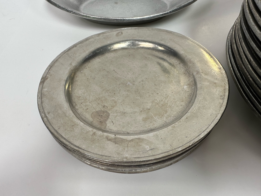 Collection Of Vintage Wilton-Columbia Pewter Metalware Charger Plates, Dishes, Bowls And Serving Tray [Photo 11]