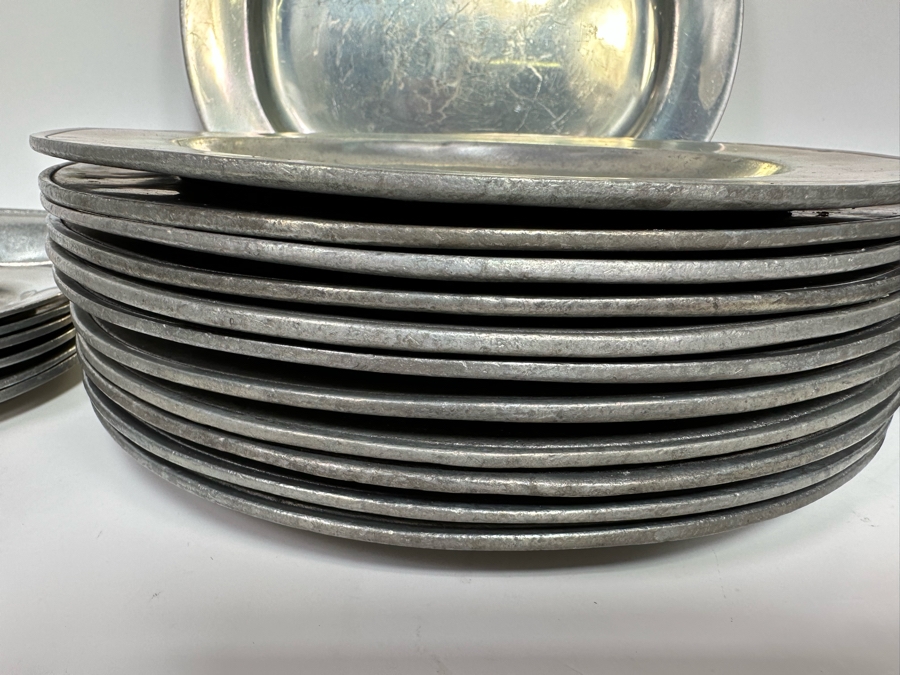 Collection Of Vintage Wilton-Columbia Pewter Metalware Charger Plates, Dishes, Bowls And Serving Tray [Photo 6]