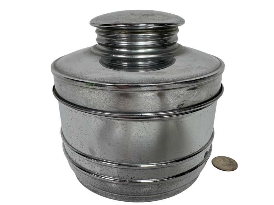 Vintage Art Deco Chrome Container By Chase 5.5W X 5.5H [Photo 1]