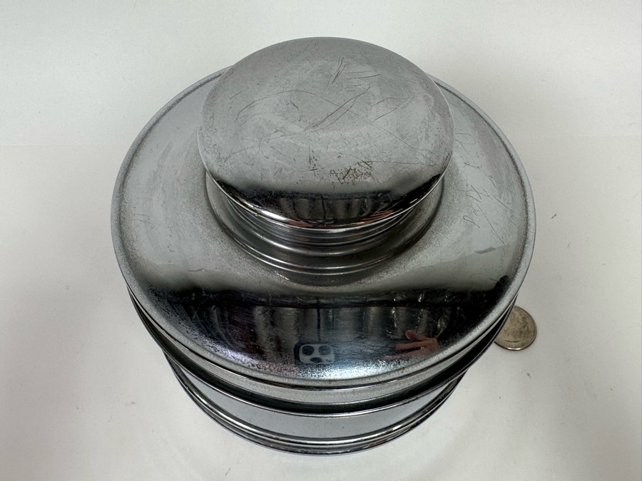 Vintage Art Deco Chrome Container By Chase 5.5W X 5.5H [Photo 6]