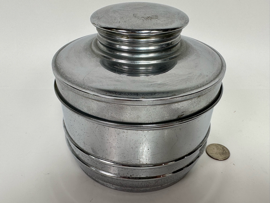 Vintage Art Deco Chrome Container By Chase 5.5W X 5.5H [Photo 4]