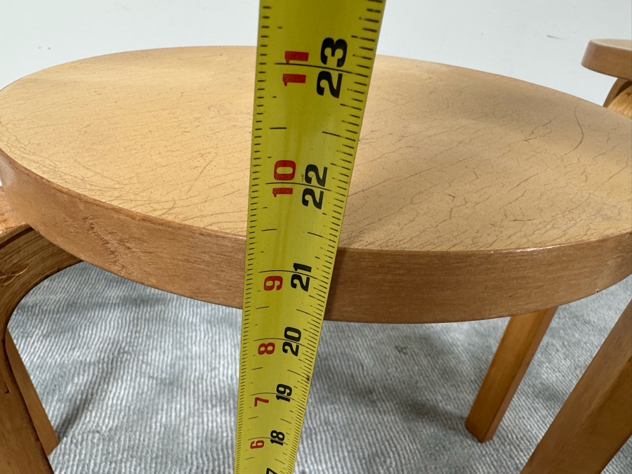 Vintage Alvar Aalto Design For Artek Side Tables Stools Made In Sweden 17W X 21.5H [Photo 11]