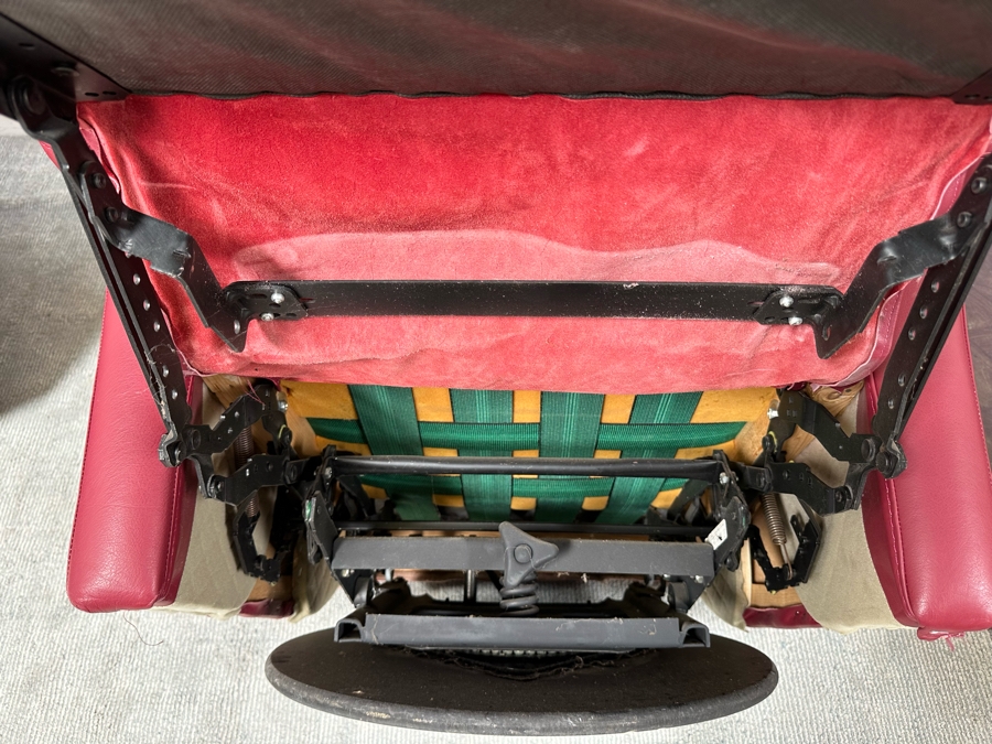 Pair Of Red Leather Swivel Reclining Side Chairs 37W X 32D X 38H [Photo 13]