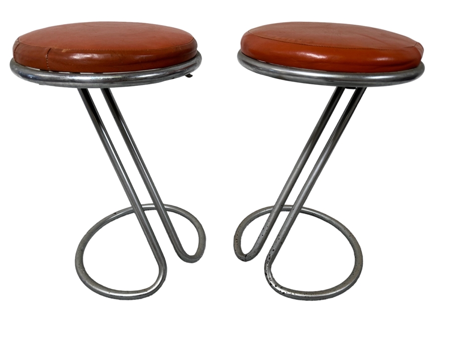 Pair Of Gilbert Rohde Z Stools By Troy Sunshade 24H [Photo 1]