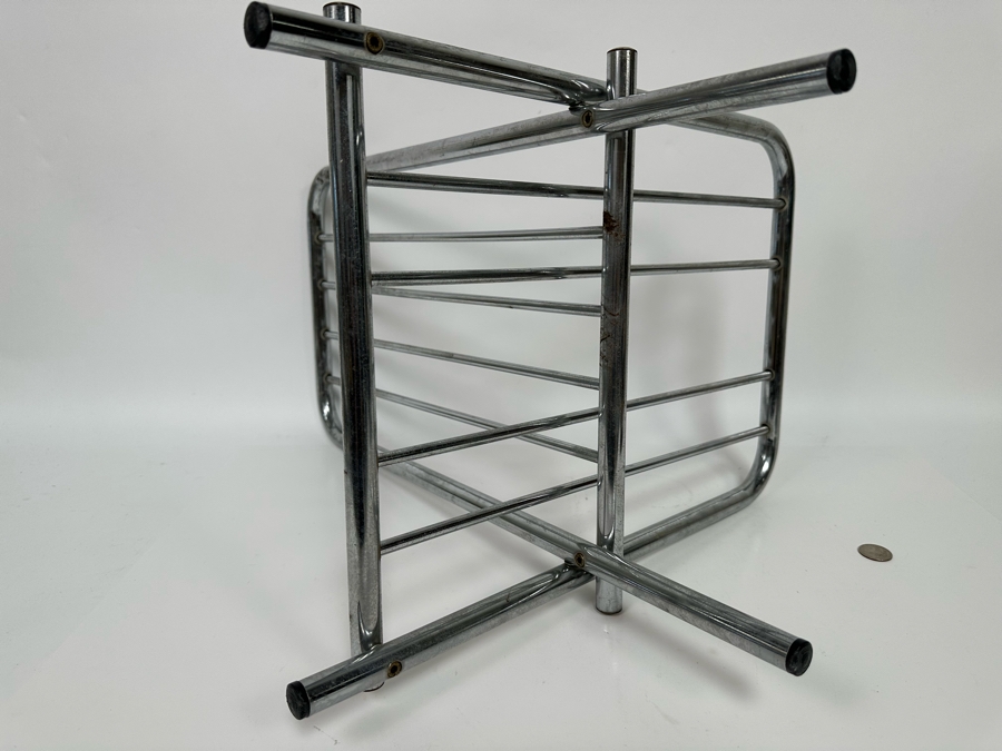 Vintage Folding Chrome Magazine Rack 20W X 14D X 18H [Photo 7]