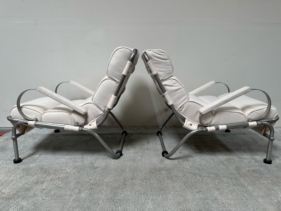 Warren McArthur Vintage Art Deco Very Rare Armchairs With Hockey Puck Feet, A Pair - See Photos For Several Blemishes 29W X 37D X 32H [Photo 12]