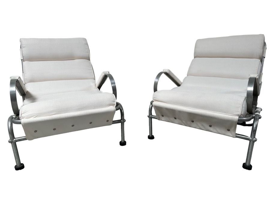 Warren McArthur Vintage Art Deco Very Rare Armchairs With Hockey Puck Feet, A Pair - See Photos For Several Blemishes 29W X 37D X 32H [Photo 2]