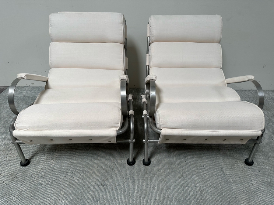 Warren McArthur Vintage Art Deco Very Rare Armchairs With Hockey Puck Feet, A Pair - See Photos For Several Blemishes 29W X 37D X 32H [Photo 7]