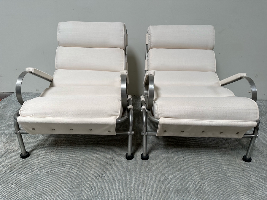 Warren McArthur Vintage Art Deco Very Rare Armchairs With Hockey Puck Feet, A Pair - See Photos For Several Blemishes 29W X 37D X 32H [Photo 6]